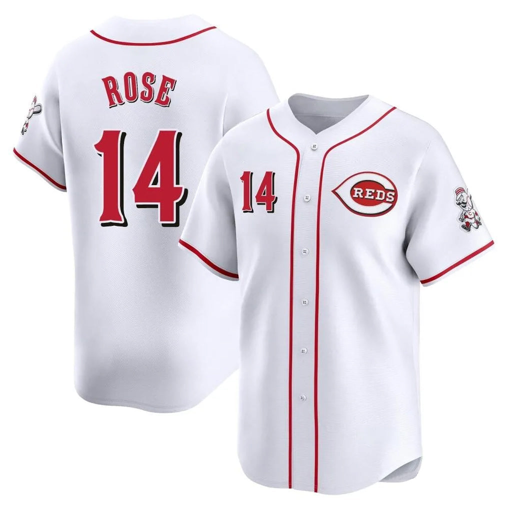Ldoa C.Reds #14 Pete Rose Player White Home Limited Stitched Jerseys