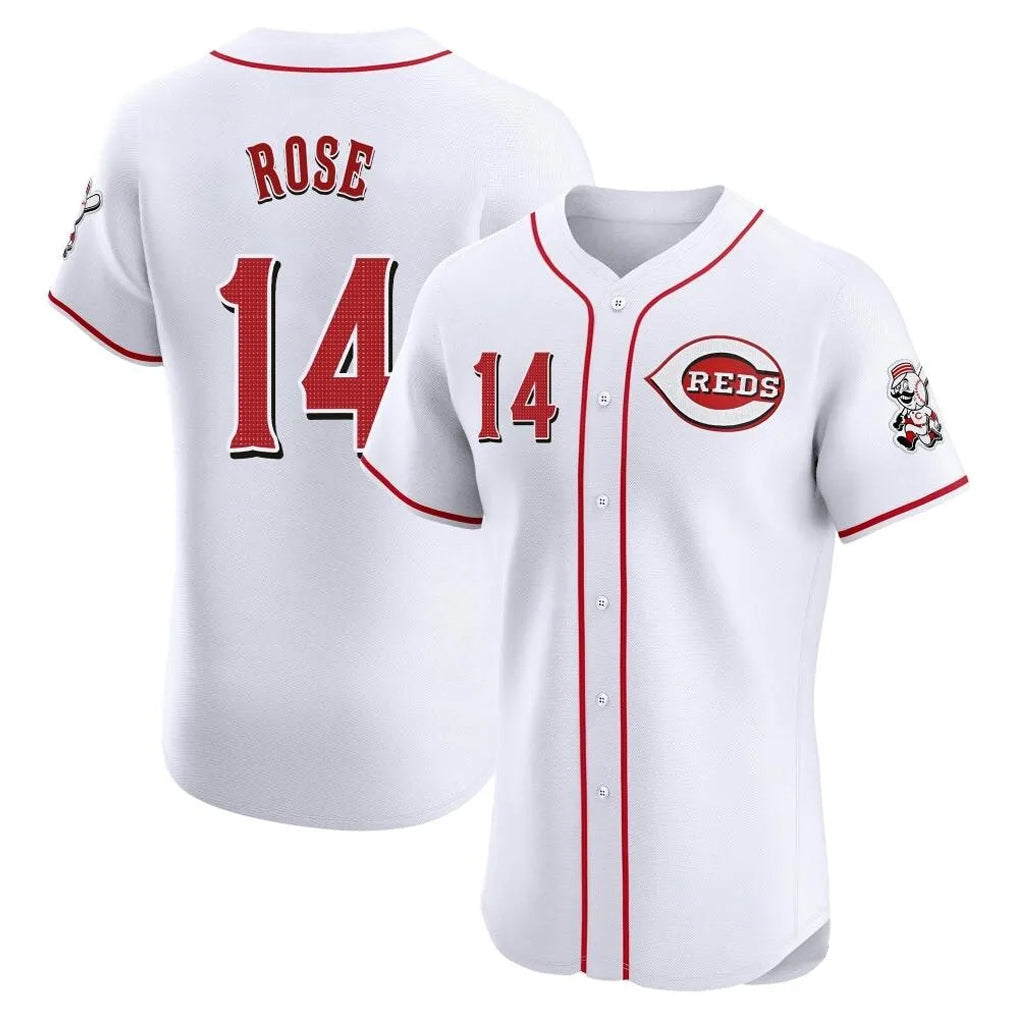 Ldoa C.Reds #14 Pete Rose Player White Limited Elite Home Stitched Jerseys