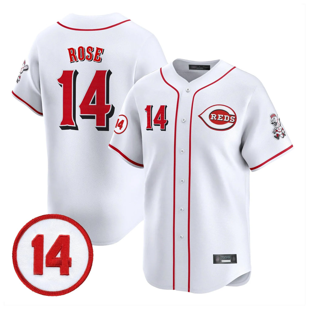 Ldoa C.Reds #14 Pete Rose Player White Vapor Premier Limited Home Stitched Jerseys