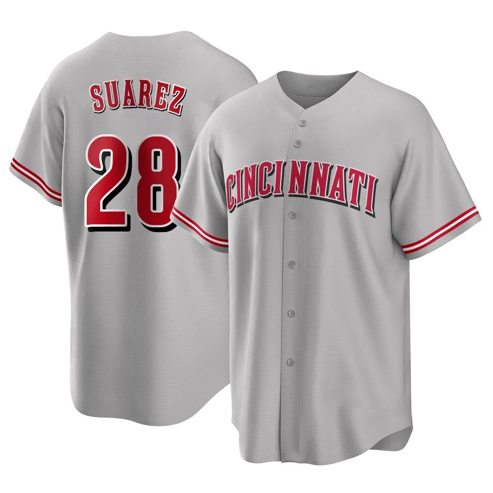 Ldoa C.Reds #28 Eugenio Su¡§¡érez Player Gray Home Game Stitched Jerseys