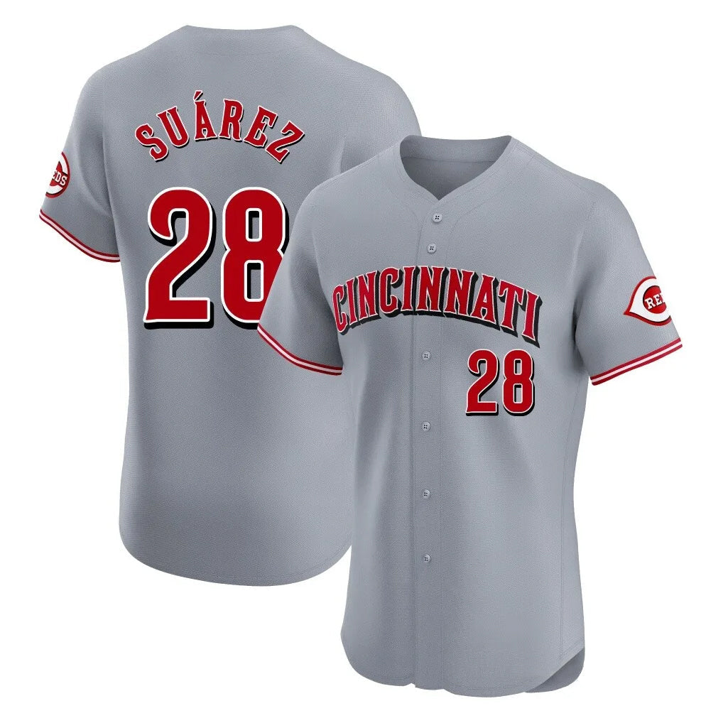 Ldoa C.Reds #28 Eugenio Su¡§¡érez Player Gray Limited Elite Home Stitched Jerseys