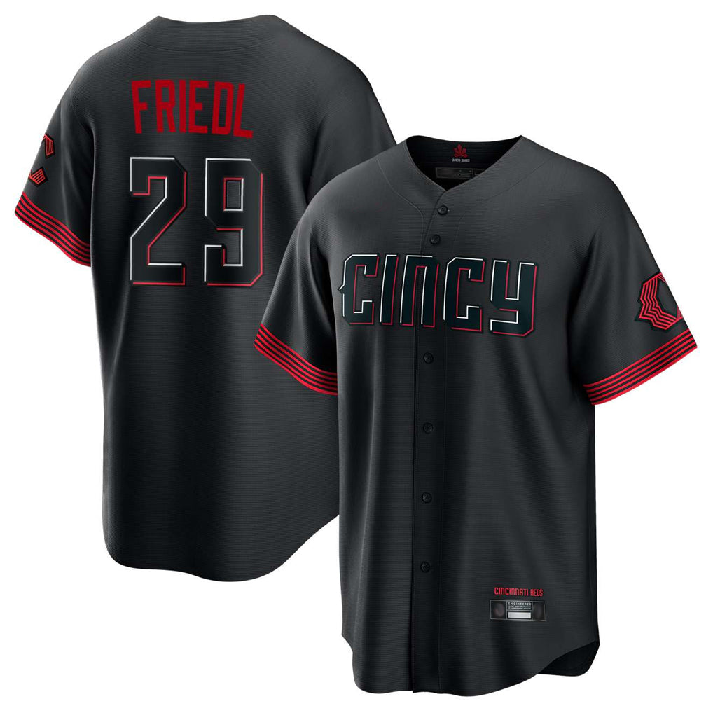 Ldoa C.Reds #29 TJ Friedl Player Black City Connect Home Game Stitched Jerseys