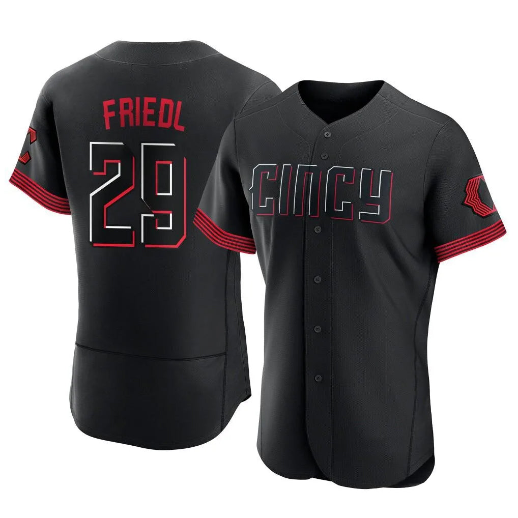 Ldoa C.Reds #29 TJ Friedl Player Black City Connect Limited Elite Home Stitched Jerseys