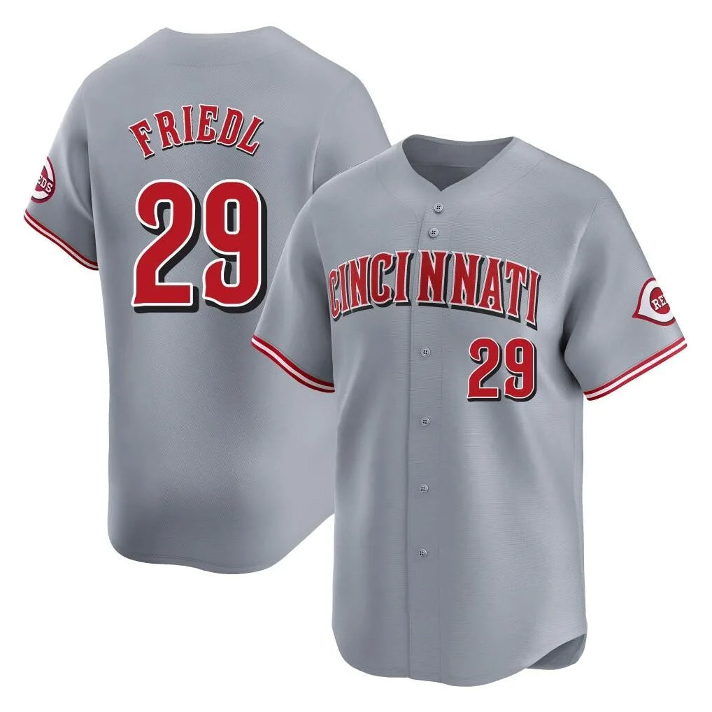 Ldoa C.Reds #29 TJ Friedl Player Gray Home Limited Stitched Jerseys