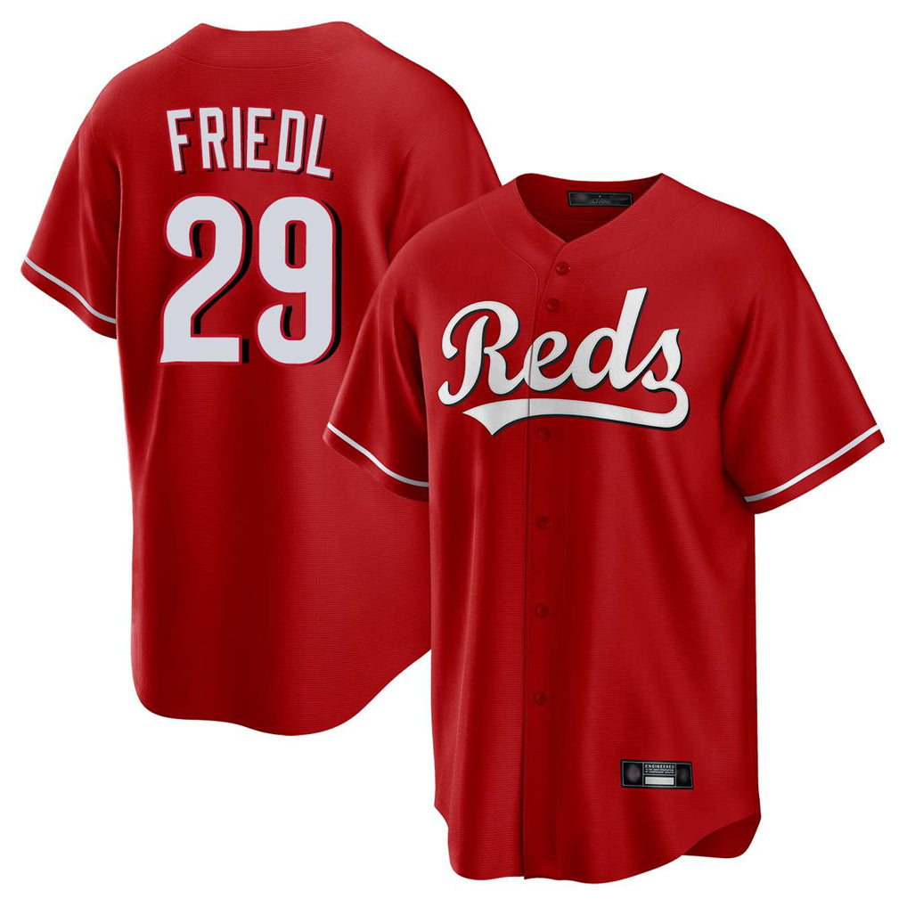 Ldoa C.Reds #29 TJ Friedl Player Red Home Game Stitched Jerseys