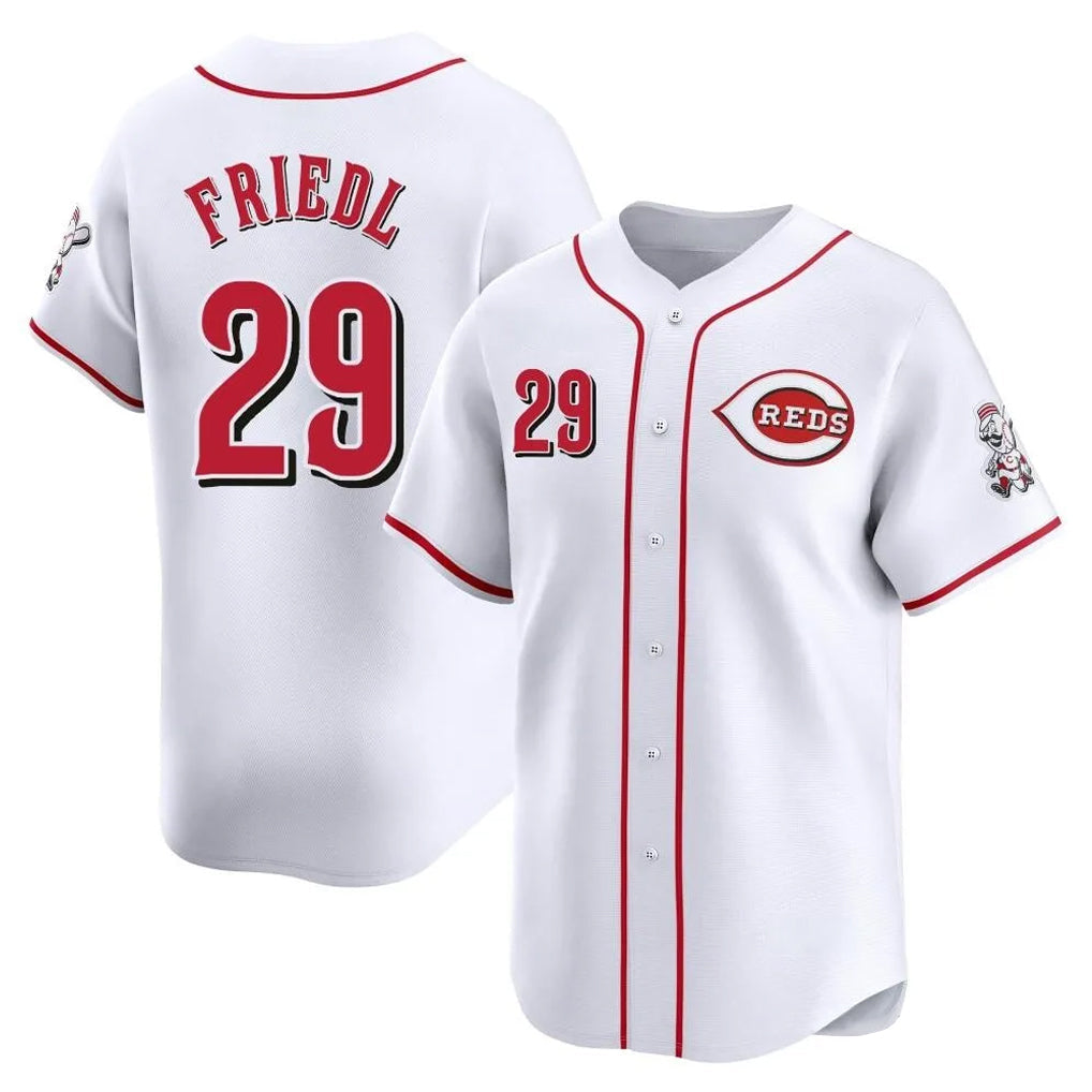 Ldoa C.Reds #29 TJ Friedl Player White Home Limited Stitched Jerseys