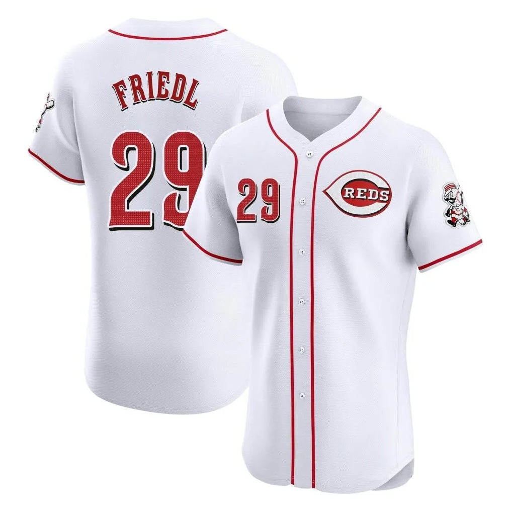Ldoa C.Reds #29 TJ Friedl Player White Limited Elite Home Stitched Jerseys
