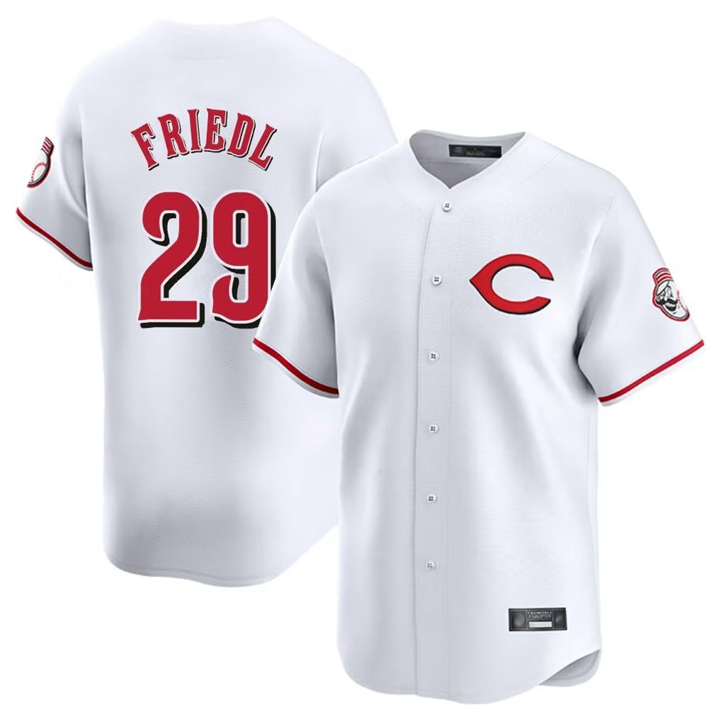Ldoa C.Reds #29 TJ Friedl Player White Limited Home Stitched Jerseys