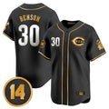 Ldoa C.Reds #30 Ken Griffey Player Black-Gold Vapor Premier Limited Home Stitched Jerseys