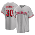 Ldoa C.Reds #30 Ken Griffey Player Gray Home Game Stitched Jerseys