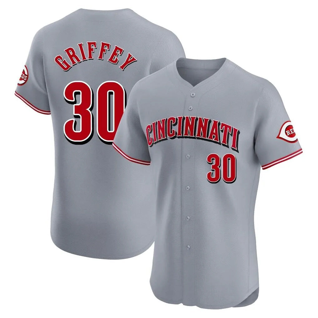 Ldoa C.Reds #30 Ken Griffey Player Gray Limited Elite Home Stitched Jerseys