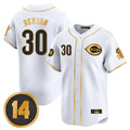 Ldoa C.Reds #30 Ken Griffey Player White-Gold Vapor Premier Limited Home Stitched Jerseys