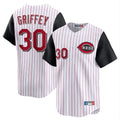 Ldoa C.Reds #30 Ken Griffey Player White Black Stripe Field of Dreams Game Home Stitched Jerseys