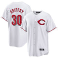 Ldoa C.Reds #30 Ken Griffey Player White Home Game Stitched Jerseys