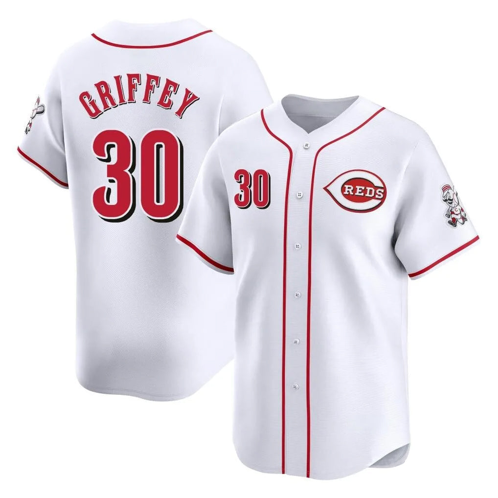 Ldoa C.Reds #30 Ken Griffey Player White Home Limited Stitched Jerseys
