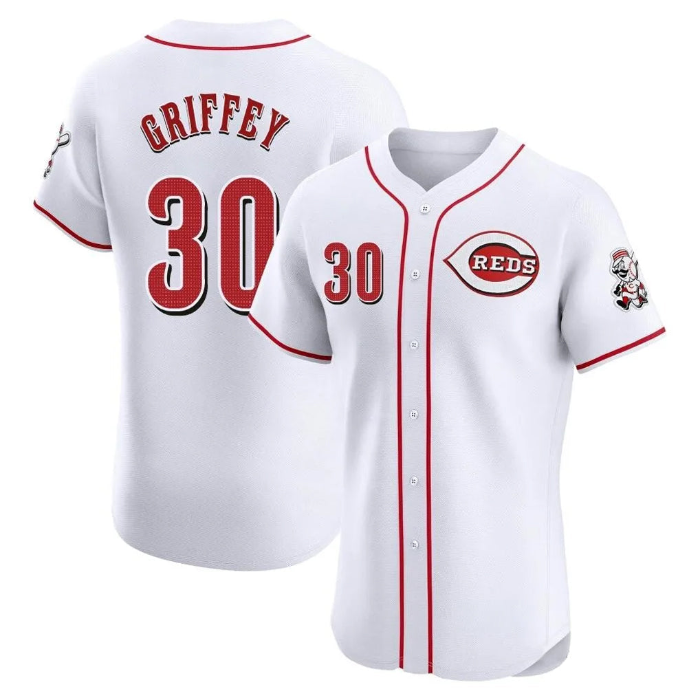 Ldoa C.Reds #30 Ken Griffey Player White Limited Elite Home Stitched Jerseys