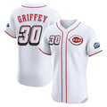Ldoa C.Reds #30 Ken Griffey Player White Speedway Classic Limited Elite Home Stitched Jerseys