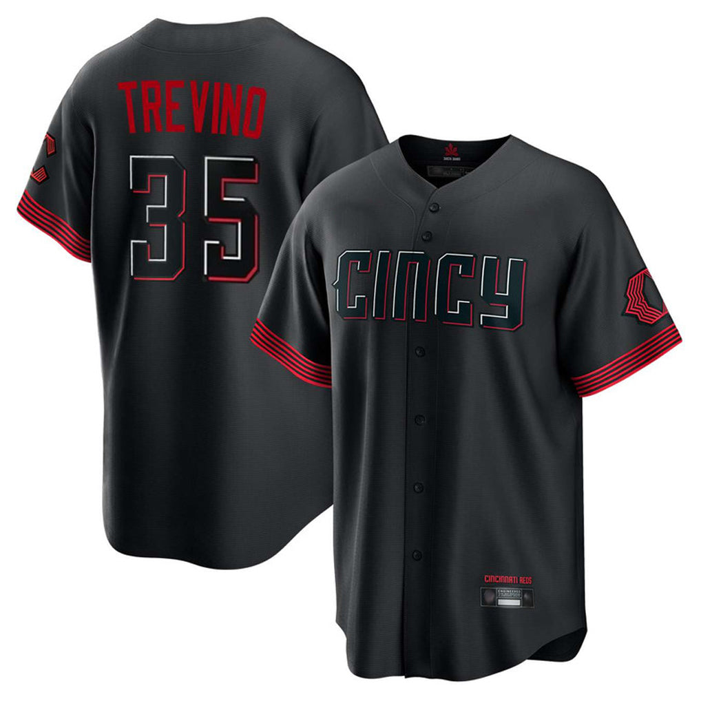 Ldoa C.Reds #35 Jose Trevino Player Black City Connect Home Game Stitched Jerseys