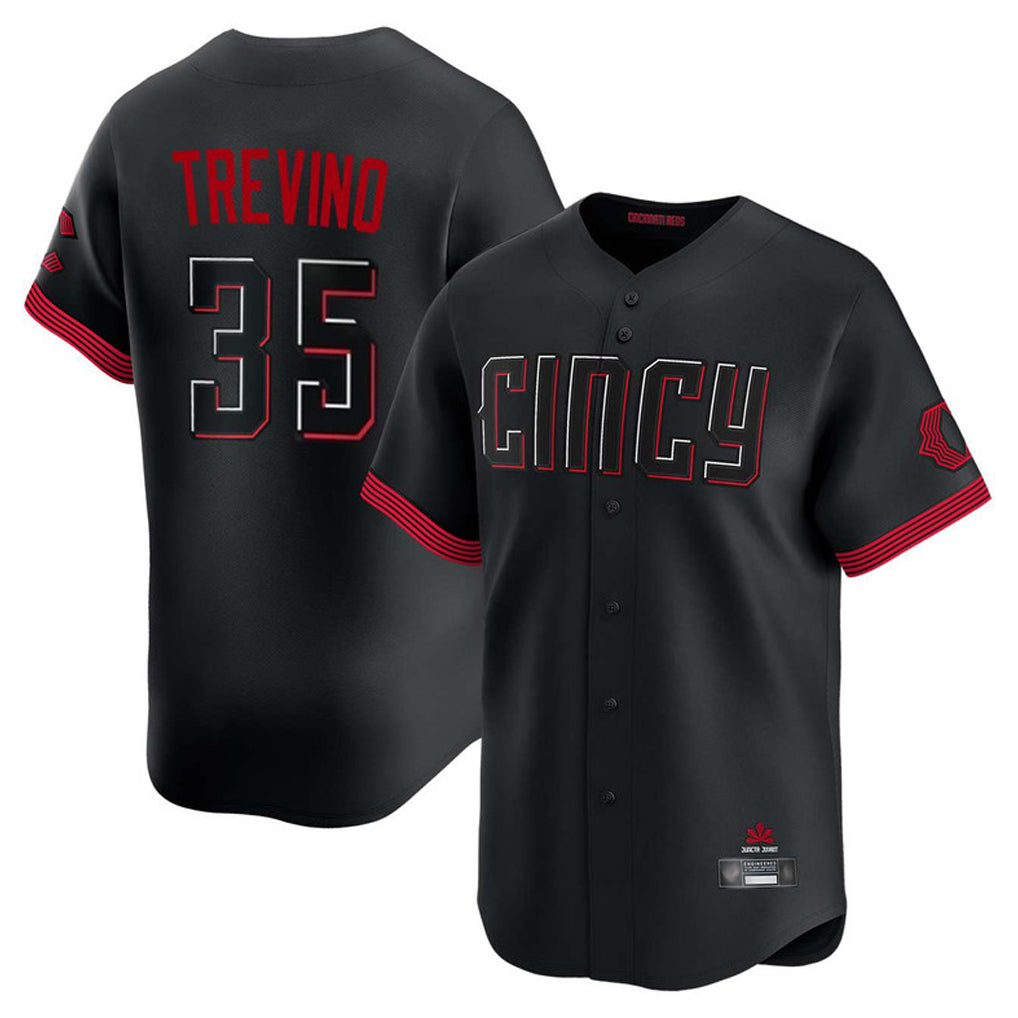 Ldoa C.Reds #35 Jose Trevino Player Black City Connect Home Limited Stitched Jerseys