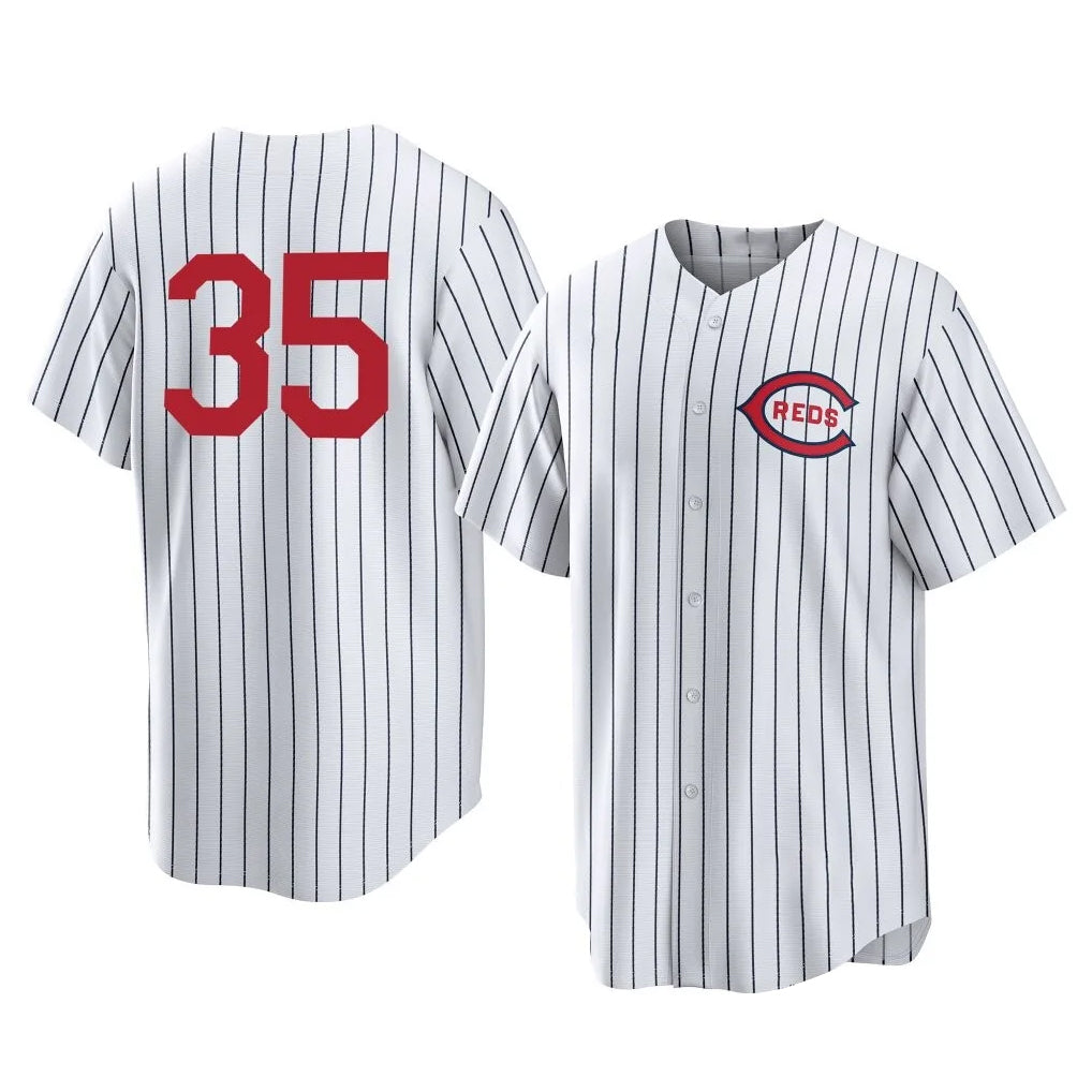 Ldoa C.Reds #35 Jose Trevino Player White Stripe Field of Dreams Game Home Stitched Jerseys