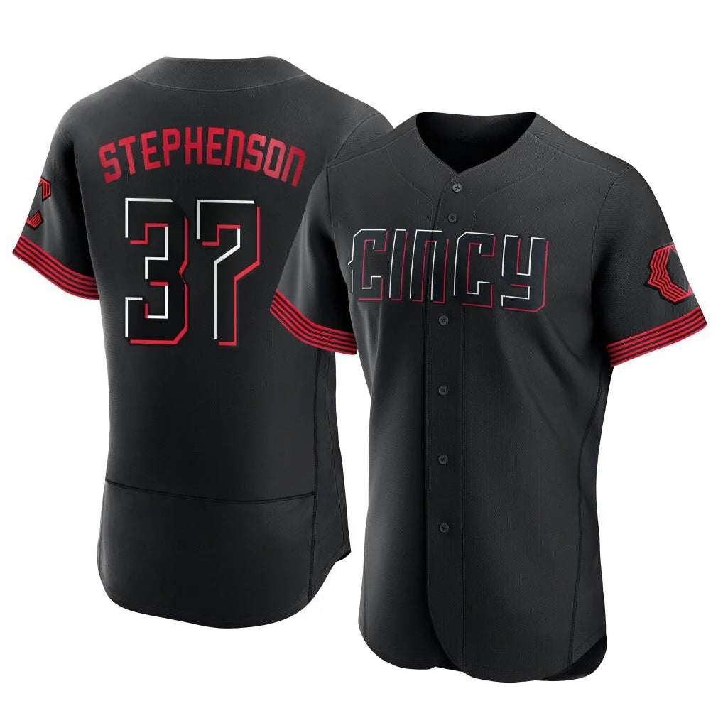 Ldoa C.Reds #37 Tyler Stephenson Player Black City Connect Limited Elite Home Stitched Jerseys