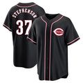 Ldoa C.Reds #37 Tyler Stephenson Player Black Fashion Out Home Game Stitched Jerseys