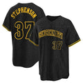 Ldoa C.Reds #37 Tyler Stephenson Player Black Snake Skin City Home Stitched Jerseys