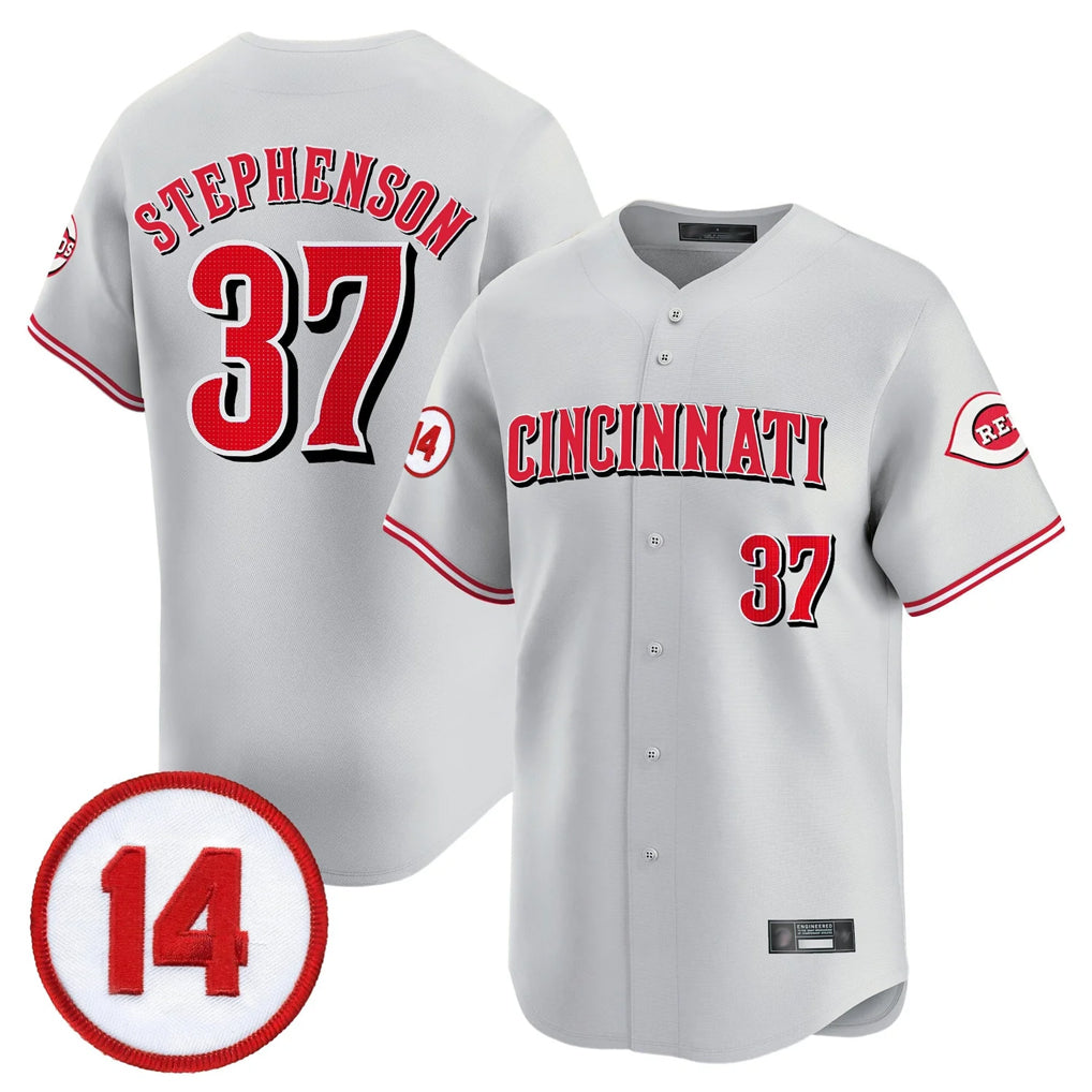 Ldoa C.Reds #37 Tyler Stephenson Player Gray Vapor Premier Limited Home Stitched Jerseys