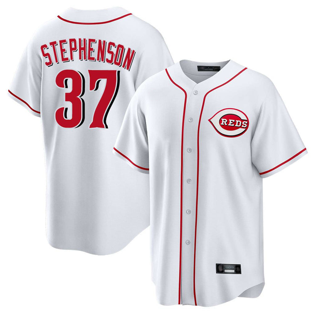 Ldoa C.Reds #37 Tyler Stephenson Player White Game Home Stitched Jerseys