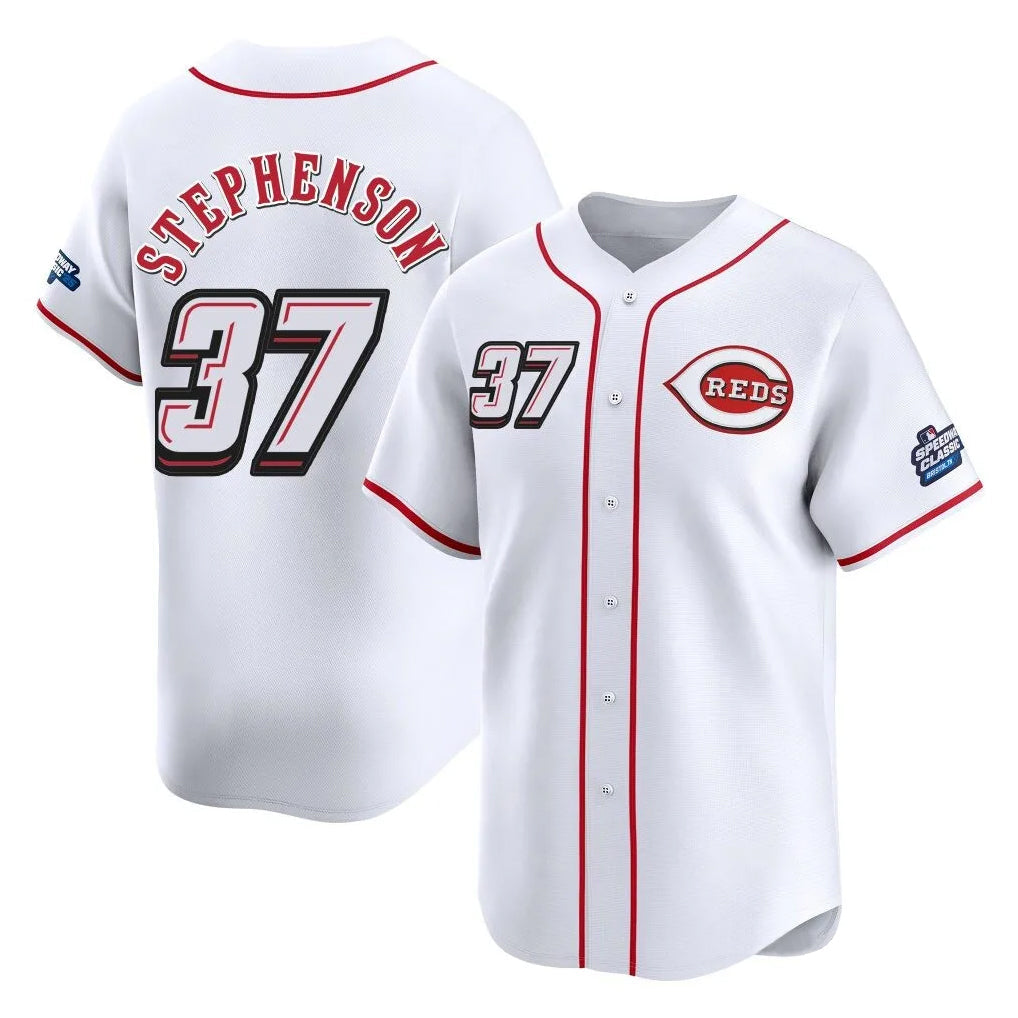 Ldoa C.Reds #37 Tyler Stephenson Player White Speedway Classic Home Limited Stitched Jerseys