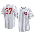 Ldoa C.Reds #37 Tyler Stephenson Player White Stripe Field of Dreams Game Home Stitched Jerseys