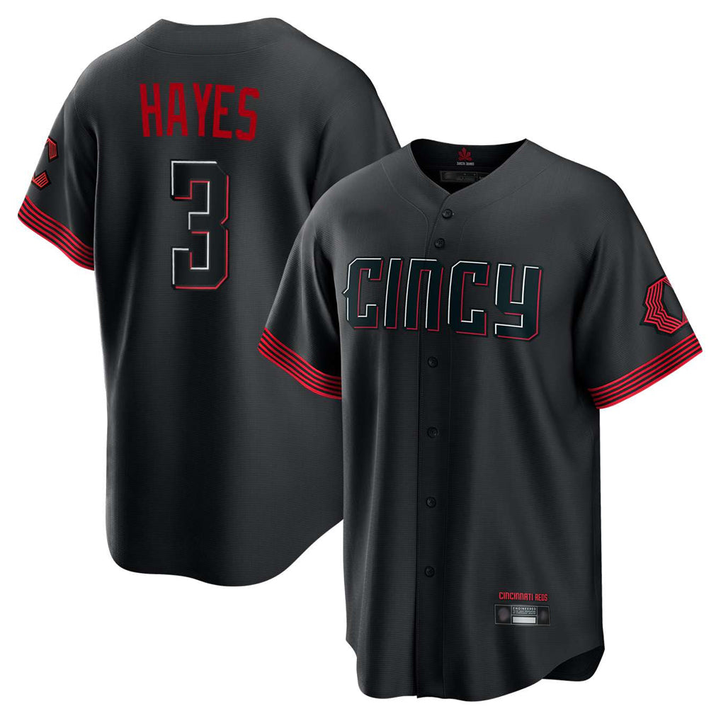 Ldoa C.Reds #3 Ke'Bryan Hayes Player Black City Connect Home Game Stitched Jerseys