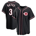 Ldoa C.Reds #3 Ke'Bryan Hayes Player Black Fashion Out Home Game Stitched Jerseys