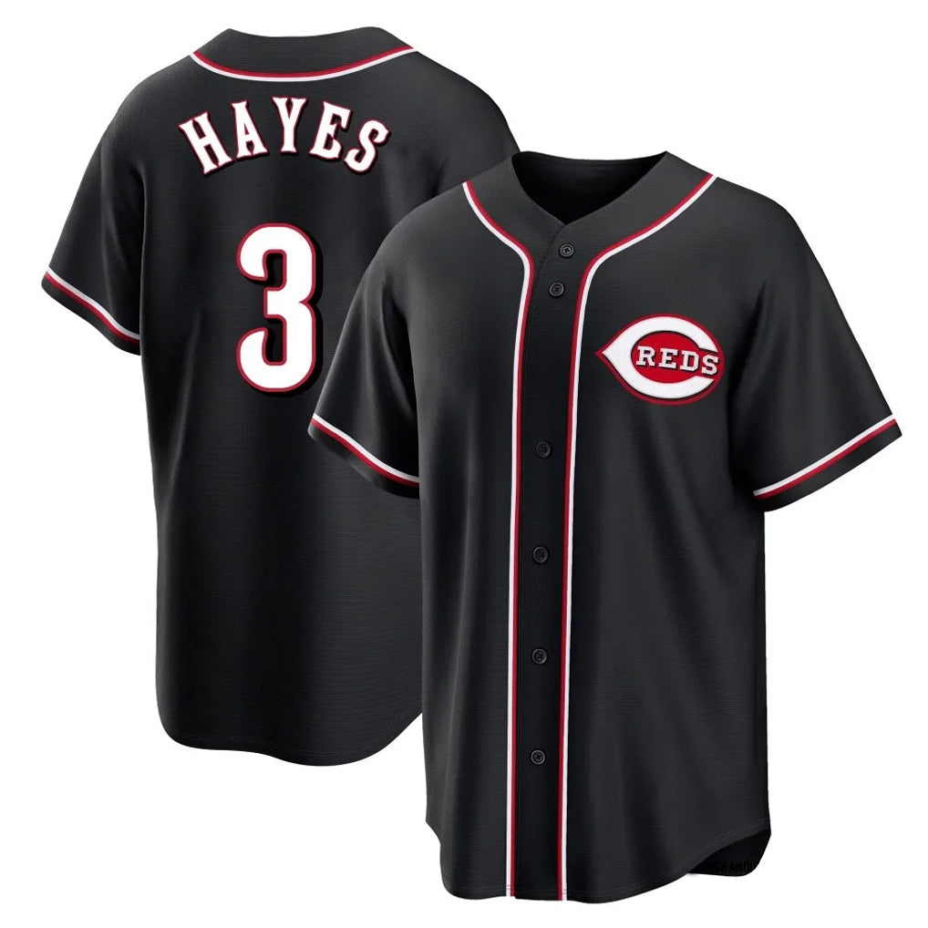 Ldoa C.Reds #3 Ke'Bryan Hayes Player Black Fashion Out Home Game Stitched Jerseys