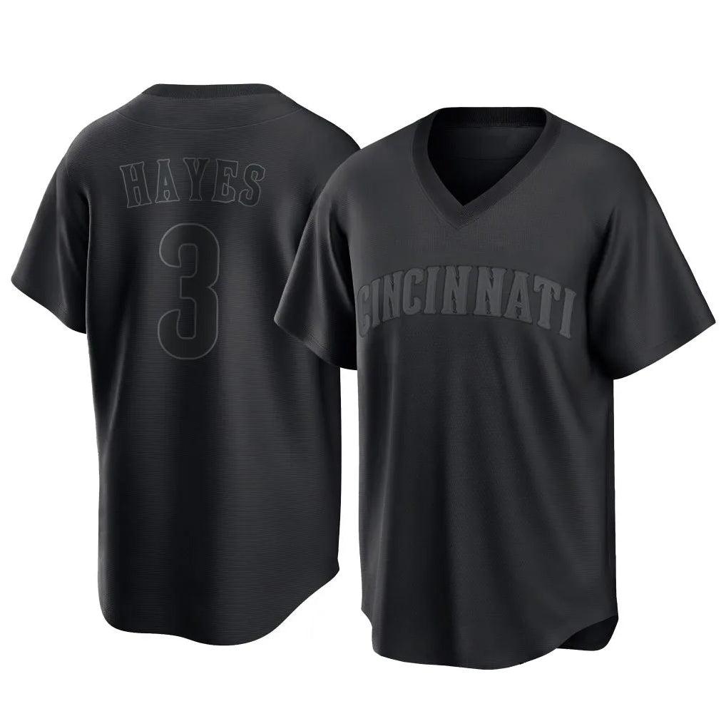Ldoa C.Reds #3 Ke'Bryan Hayes Player Black T-shirt Game Home Stitched Jerseys