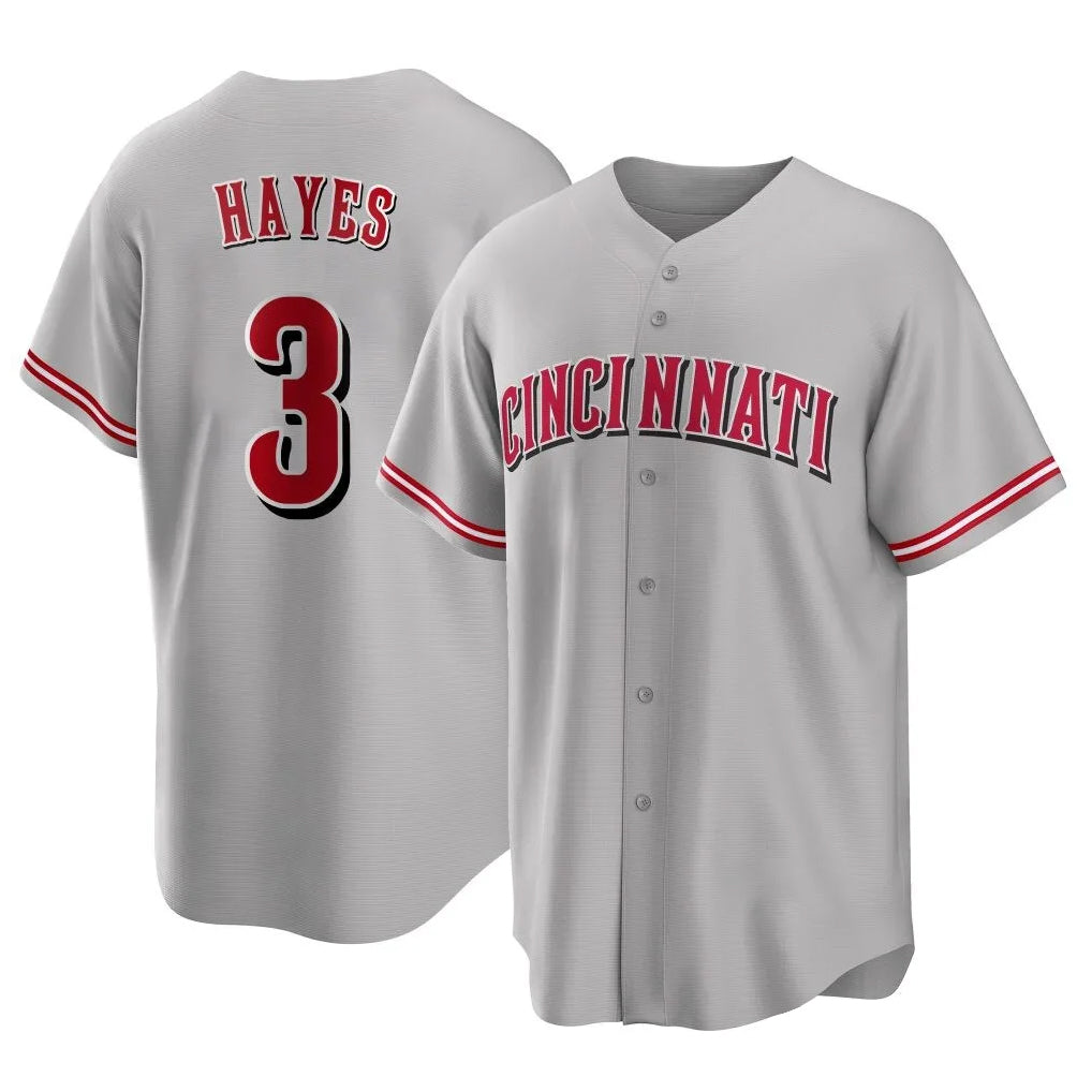Ldoa C.Reds #3 Ke'Bryan Hayes Player Gray Home Game Stitched Jerseys