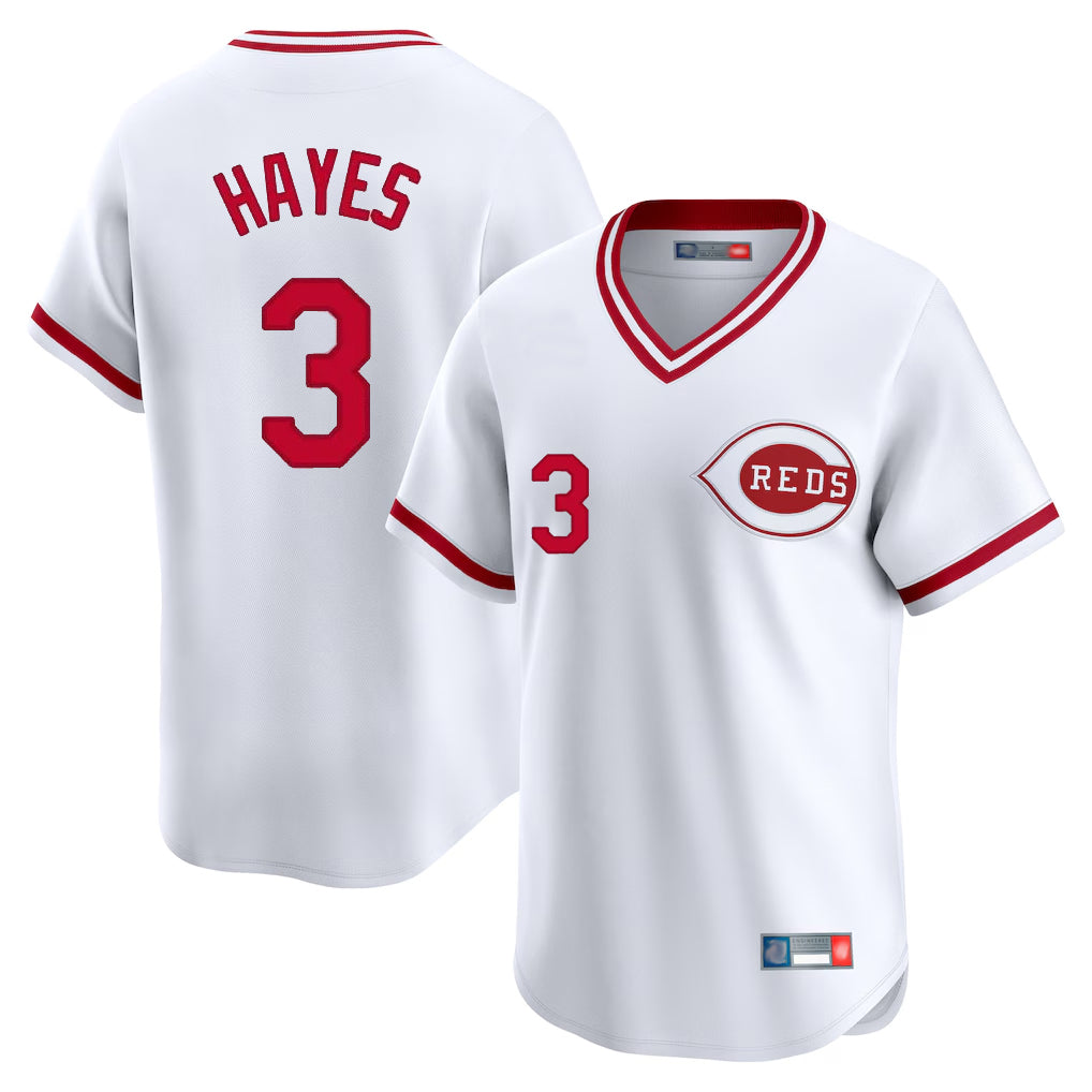Ldoa C.Reds #3 Ke'Bryan Hayes Player White Cooperstown Collection Limited T-shirt Home Stitched Jerseys