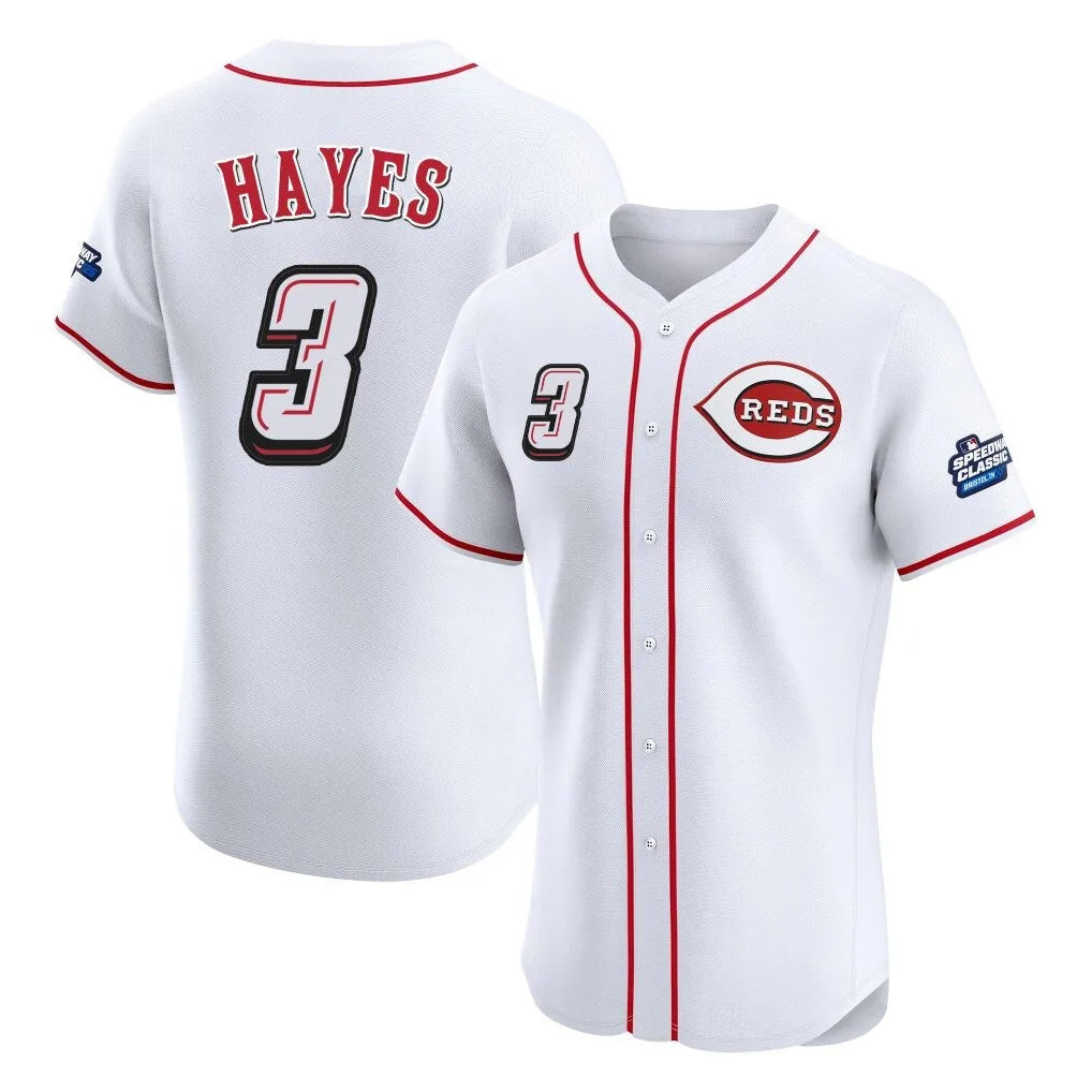 Ldoa C.Reds #3 Ke'Bryan Hayes Player White Speedway Classic Limited Elite Home Stitched Jerseys