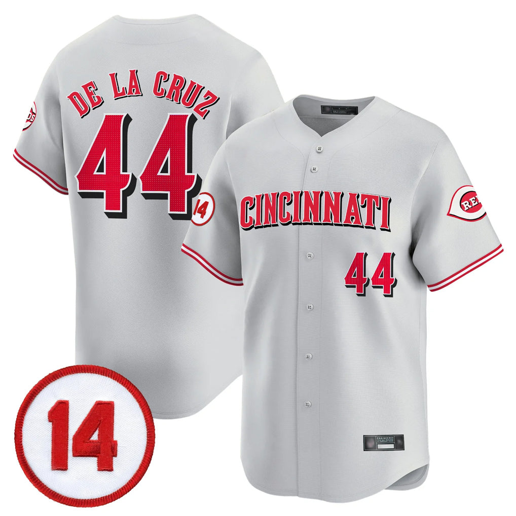 Ldoa C.Reds #44 Elly De La Cruz Player Gray Vapor Premier Limited Home Stitched Jerseys