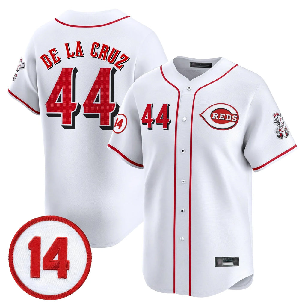 Ldoa C.Reds #44 Elly De La Cruz Player White Vapor Premier Limited Home Stitched Jerseys