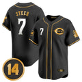 Ldoa C.Reds #7 Spencer Steer Player Black-Gold Vapor Premier Limited Home Stitched Jerseys