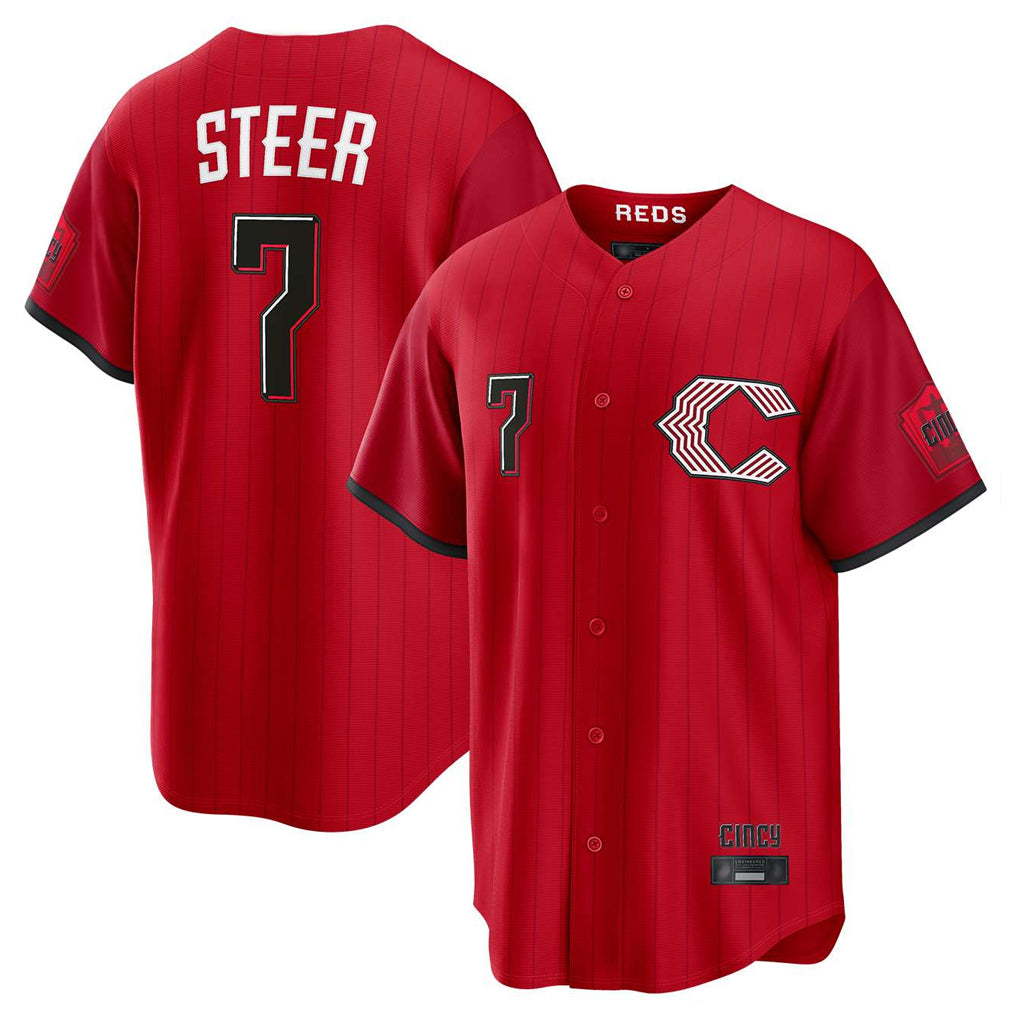 Ldoa C.Reds #7 Spencer Steer Player Red 2026 City Connect Home Game Stitched Jerseys