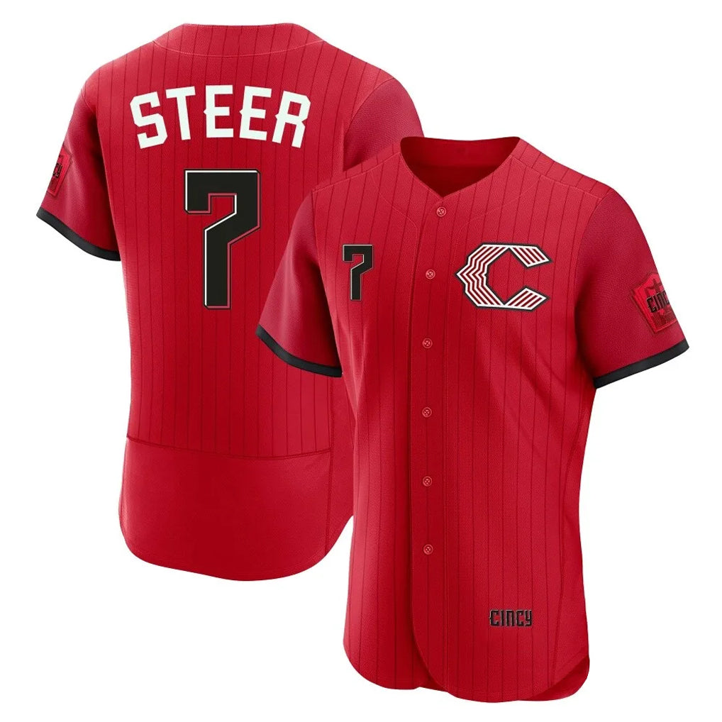 Ldoa C.Reds #7 Spencer Steer Player Red 2026 City Connect Limited Elite Home Stitched Jerseys