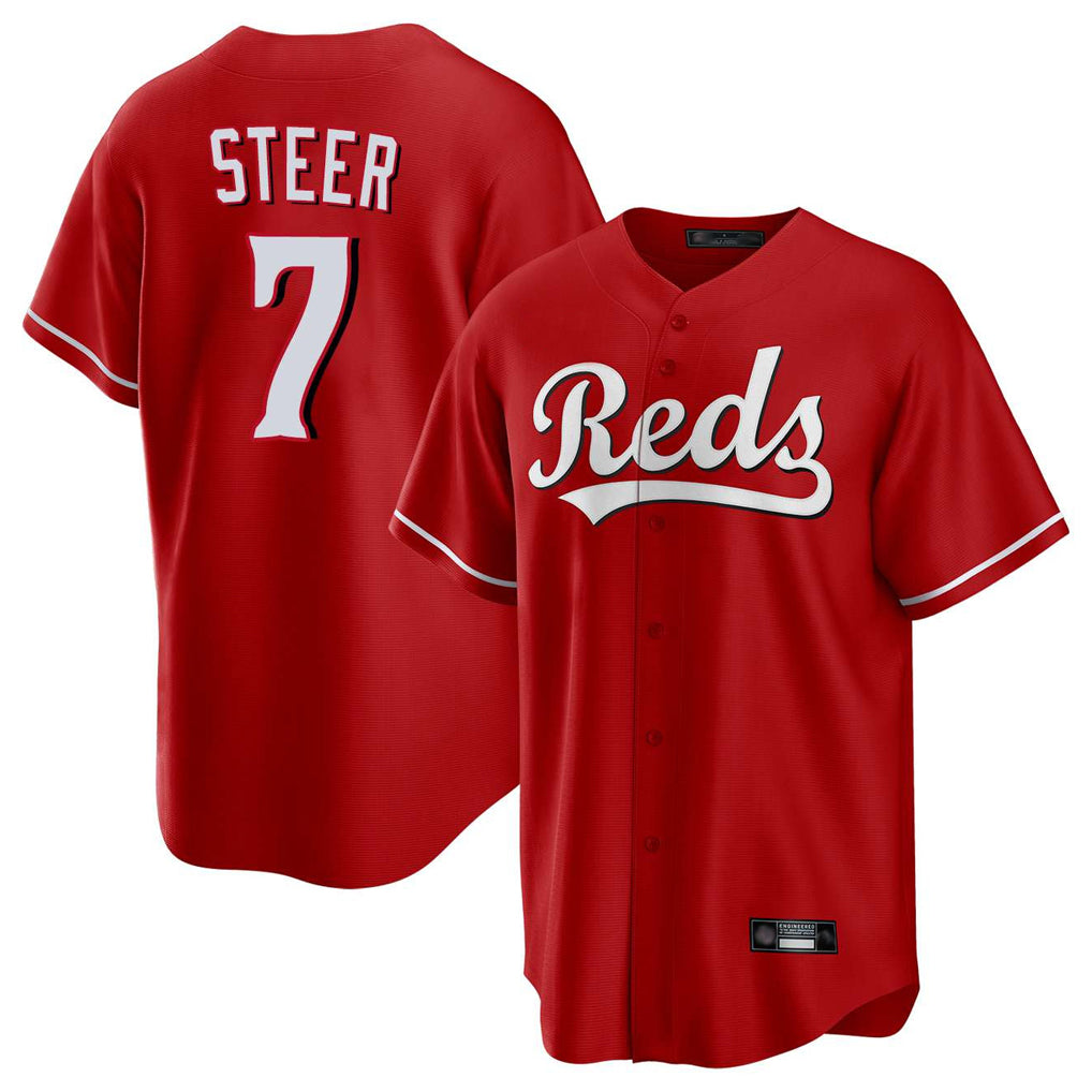 Ldoa C.Reds #7 Spencer Steer Player Red Home Game Stitched Jerseys