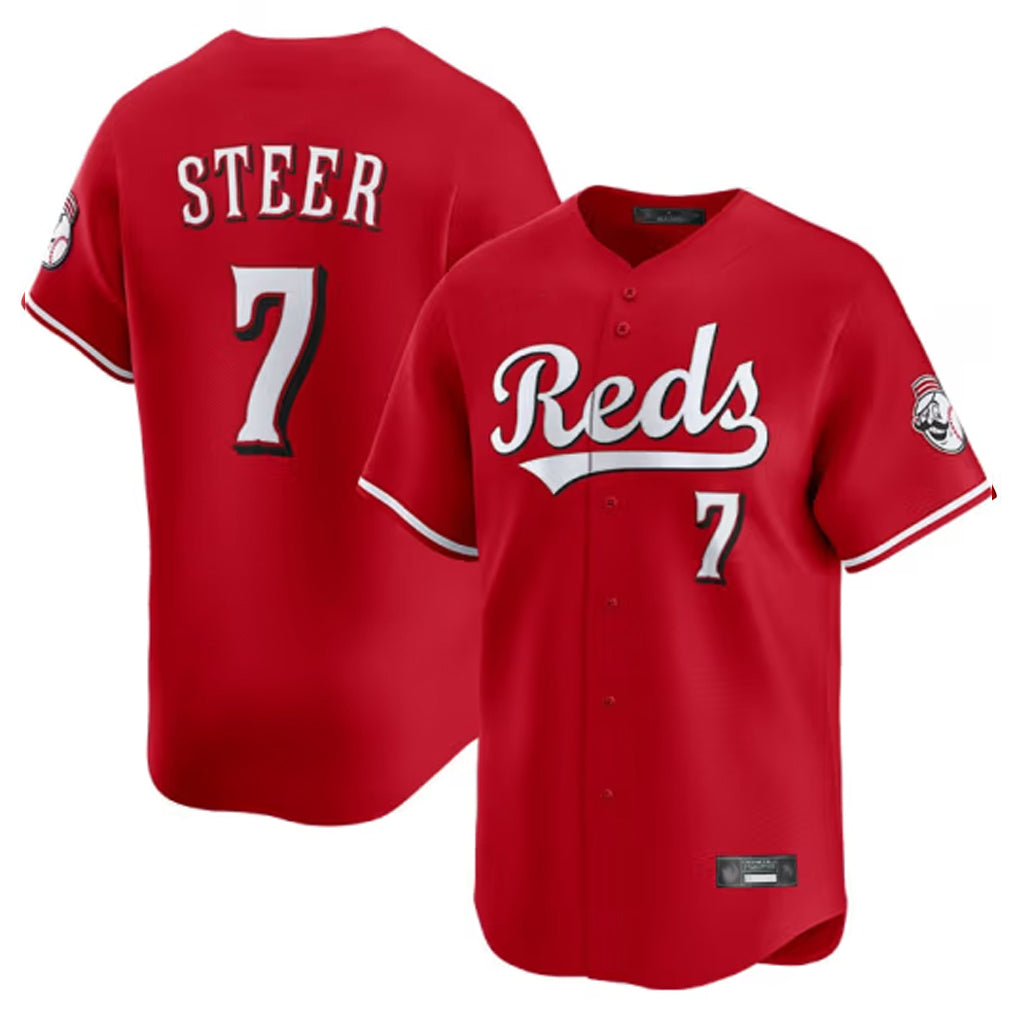 Ldoa C.Reds #7 Spencer Steer Player Red Home Limited Stitched Jerseys