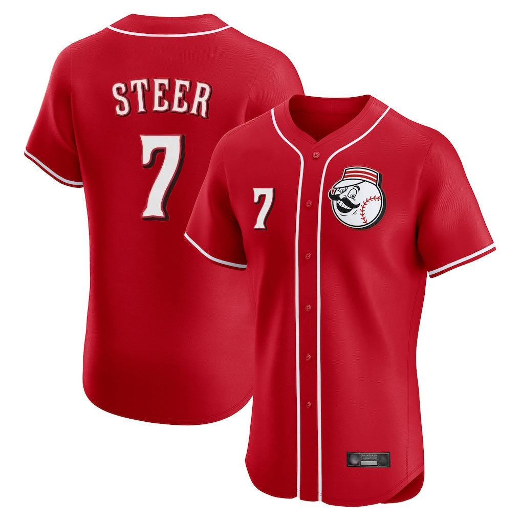 Ldoa C.Reds #7 Spencer Steer Player Red Limited Elite Home Game Stitched Jerseys