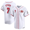 Ldoa C.Reds #7 Spencer Steer Player White Home Limited Stitched Jerseys