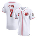 Ldoa C.Reds #7 Spencer Steer Player White Limited Elite Home Stitched Jerseys