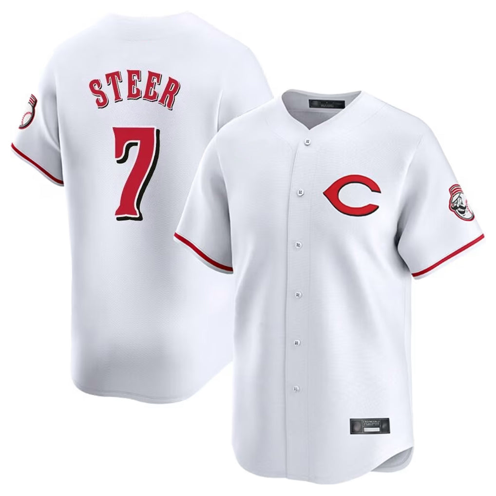 Ldoa C.Reds #7 Spencer Steer Player White Limited Home Stitched Jerseys