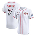 Ldoa C.Reds #7 Spencer Steer Player White Speedway Classic Limited Elite Home Stitched Jerseys